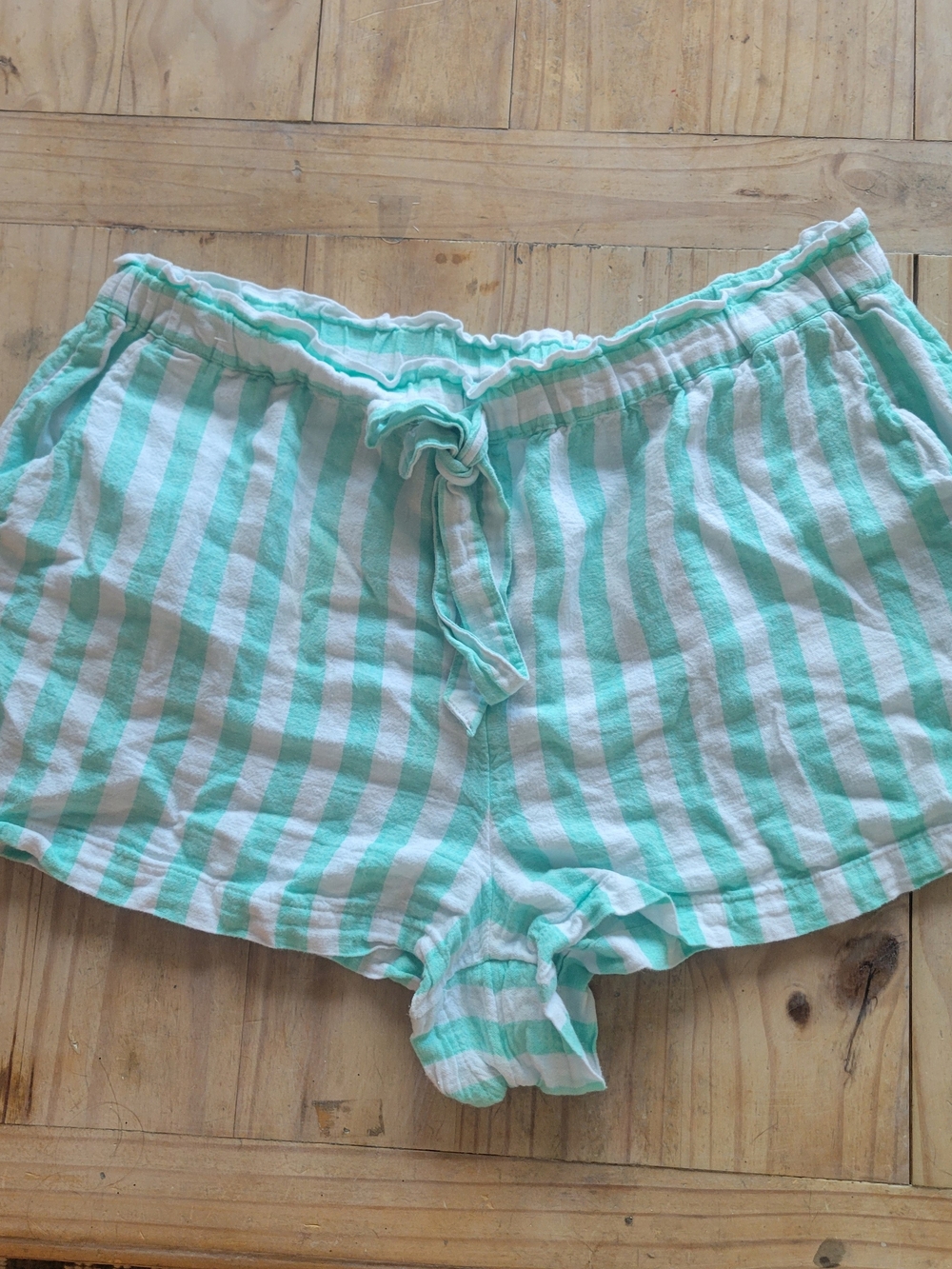 Stoney Clover Lane Mint Green and White Striped Shorts